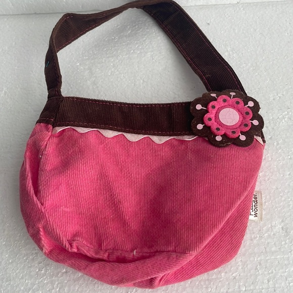 Y2K purse flower corduroy pink brown girls Play Wonder - Picture 1 of 6